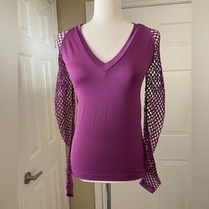 Venus Purple VNeck Blouse
